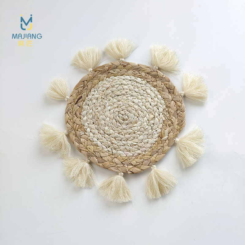 술이 달린 곡선 솔기 바늘 옥수수 껍질 26CM 약 50g