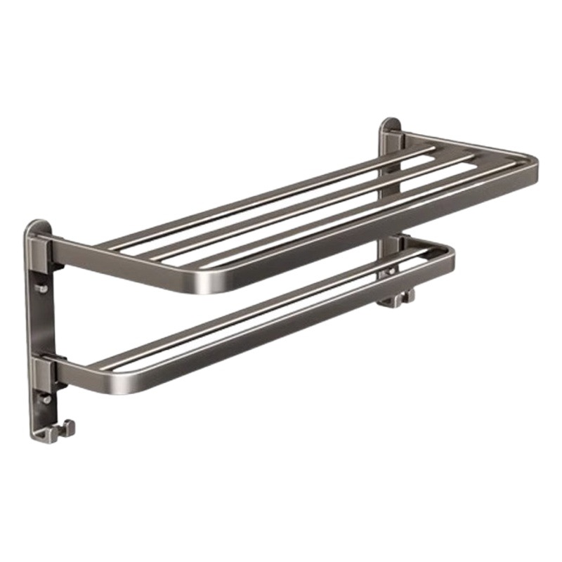 Estante de toalla gris de la pistola de baño de aluminio del espacio integrado Punch-libre estante del retrete montado en la pared