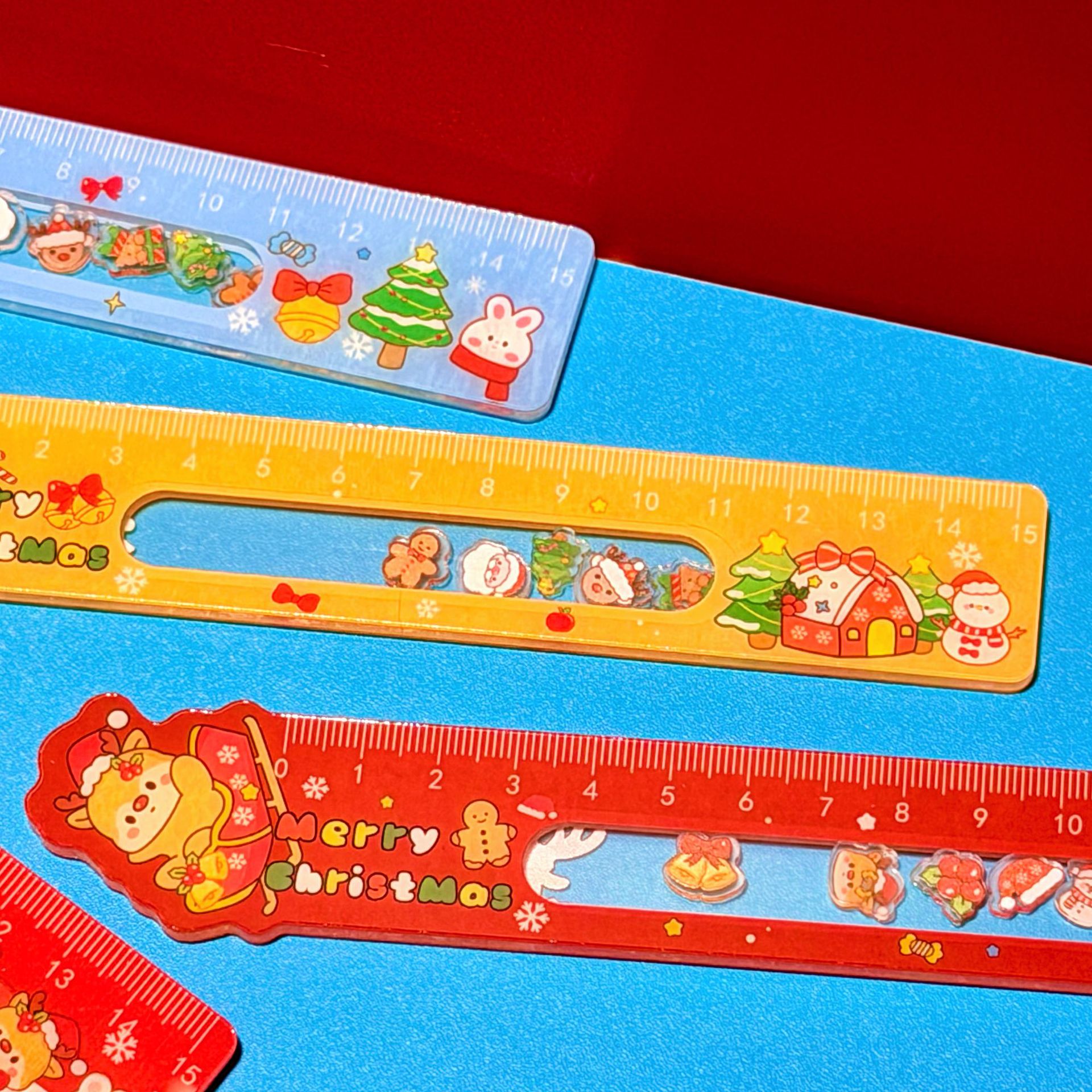Regalos de Navidad reglas rectas de alto valor nominal reglas de 15cm reglas de dibujo de compresión reducida reglas de papelería para estudiantes de primaria