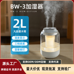 跨境新款双喷加湿器 usb大容量数显家用办公室小夜灯超声波喷雾器
