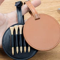 Открытый гольф-гвоздь сиденье кожаный чехол PUpa может повесить портативный гольф-гвоздь круглый набор для хранения мяча
