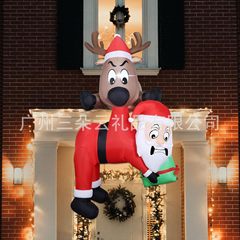 クロスボーダークリスマスインフレータブルクリスマスヘラジカ老人インフレータブルモデル LED ライト発光装飾屋外中庭装飾品
