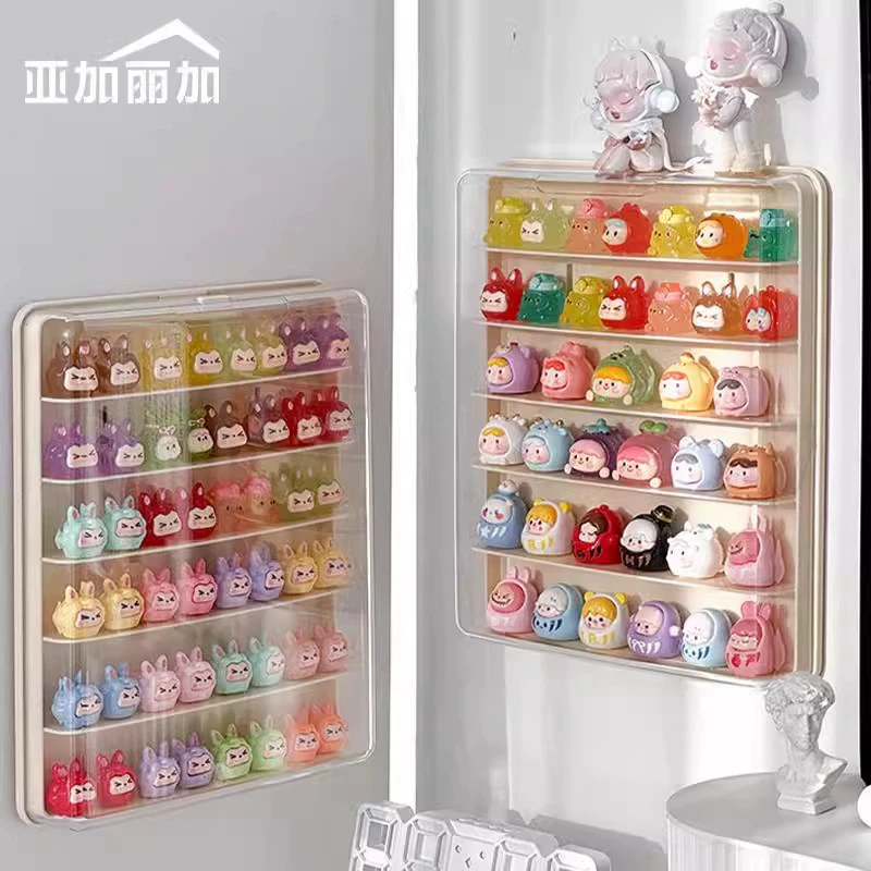 Симпатичная витрина, пылезащитная настенная витрина ручной работы, слепая коробка, стеллаж для хранения, акриловая прозрачная витрина для небольших украшений