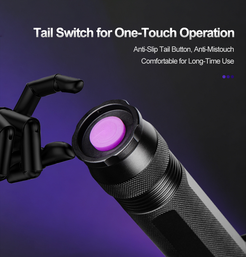 Cross-Border Uv Purple Light Flashlight Factory Wholesale Counterfeit Money Detector Fluorescent Mask Detection Lamp Pet Urine Stain Ultraviolet Lamp