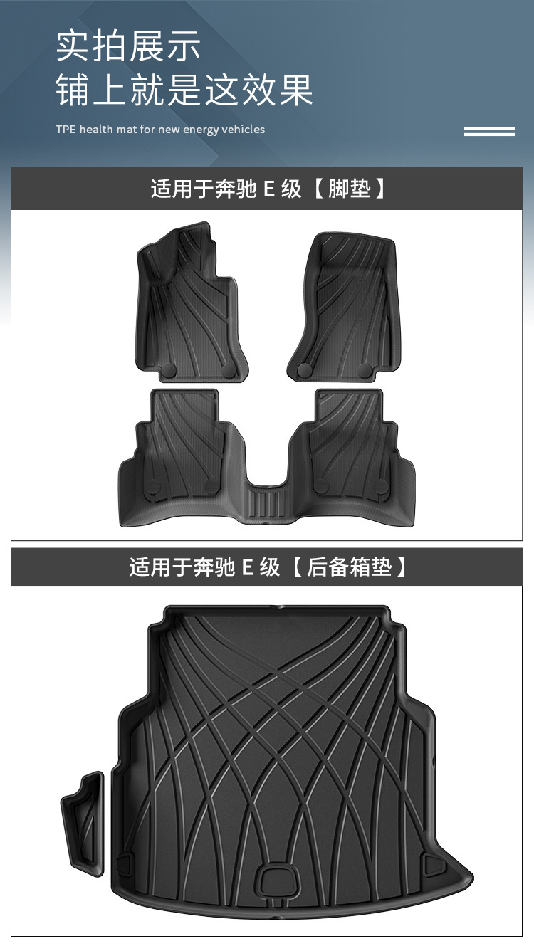 Suitable for 2024 Mercedes-Benz E-Class Long Axis Car Mat Special TPE Mat Trunk Mat