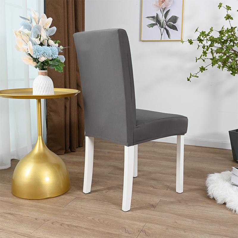 Cubierta de silla elástica de un solo molino de seda de leche transfronteriza Cubierta de silla de comedor de hotel de color sólido 150gsm Cover de comercio exterior