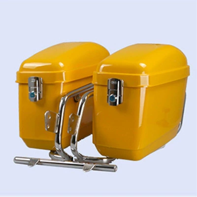 Universal Riding Box, Motorcycle trunk - yellow-with-stand