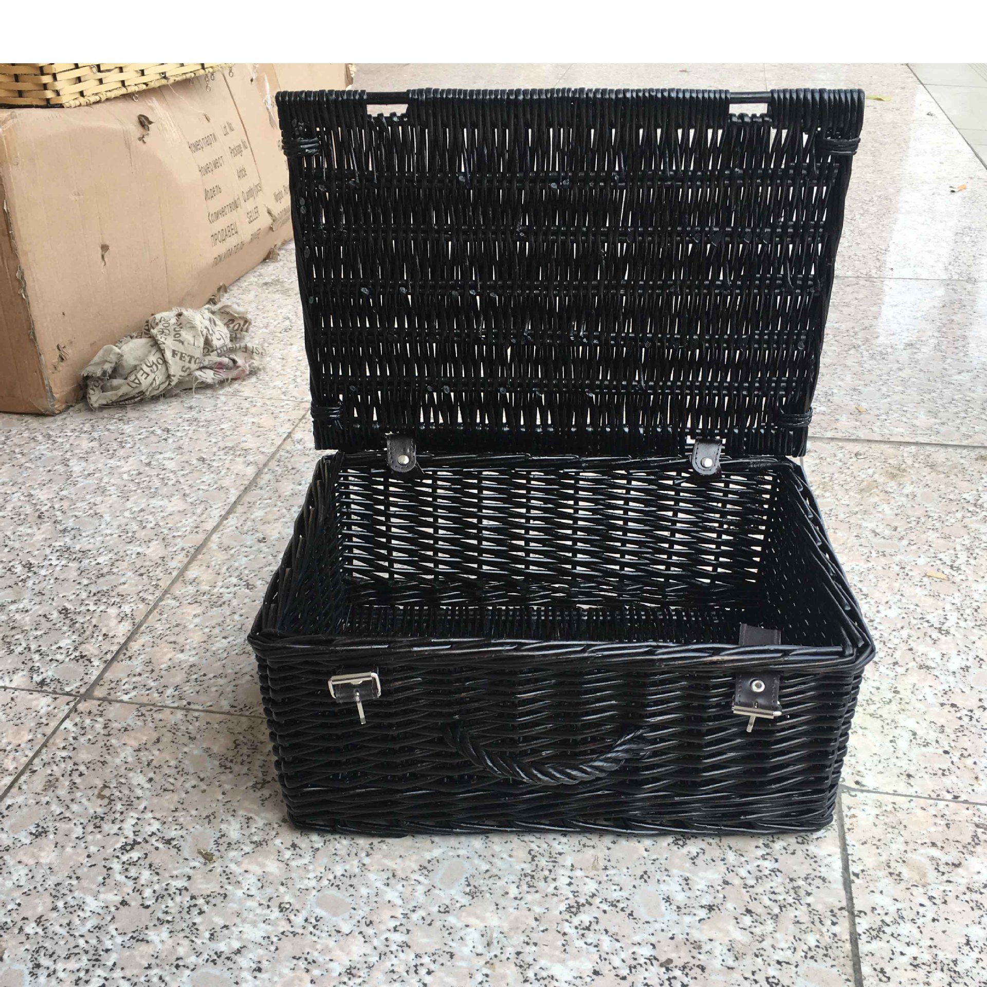 Canasta de picnic personalizada, mimbre hecho a mano con tapa, canasta de regalo, salida de primavera, canasta de almacenamiento de frutas, bolsa de aislamiento de vajilla