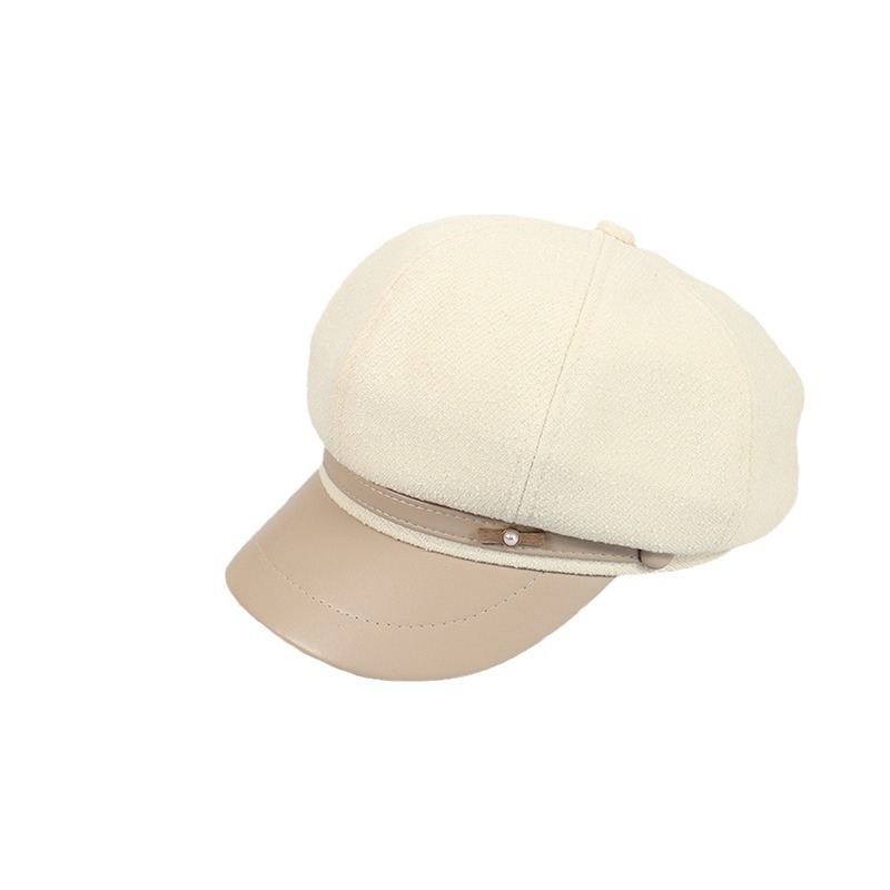 Sombrero de cuero japonés retro octogonal 2024 primavera y otoño nuevo estilo casual versátil mostrando la cara gorra de niños pequeños para hombres
