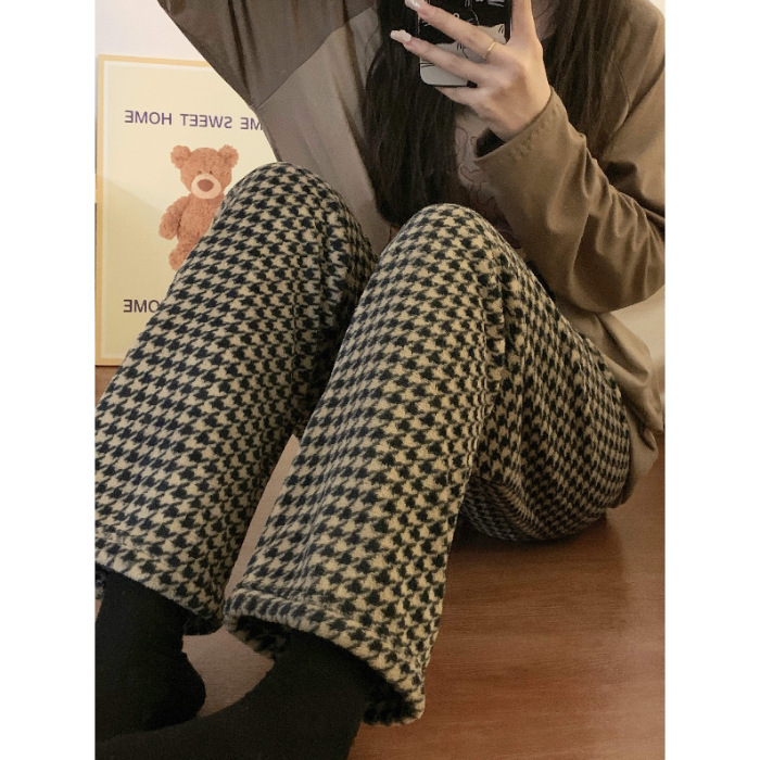 2025 otoño y invierno de flanela de dibujos animados pantalones de pijama individuales gruesos calentados pantalones caseros lindos pantalones