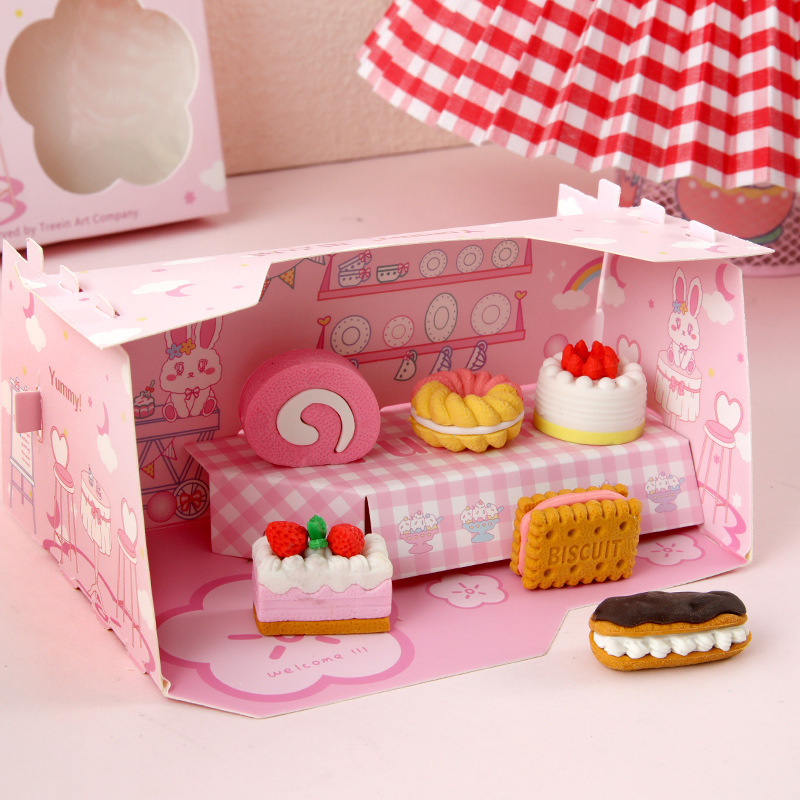 Yifang Qing creativo rompecabezas borrado sobre dibujos animados postres borrado estudiantes artículos de papelería reducción de presión mayorista