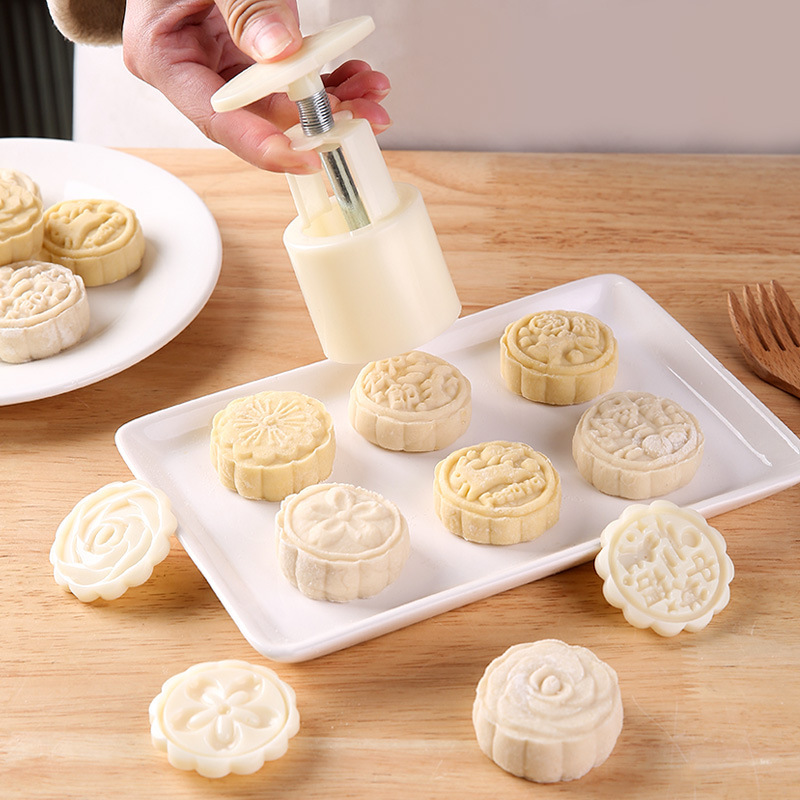 中秋月餅型手押し菓子型 diy 製作モデル氷皮緑豆菓子月餅研削ツール|undefined