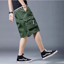 日系工装多口袋短裤夏季男士宽松学生半截裤子韩版潮流五分休闲裤