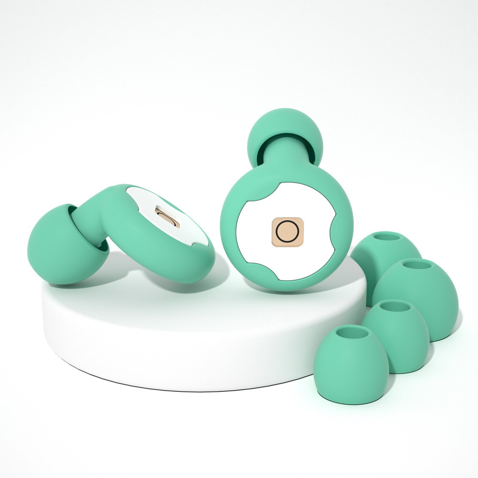 원형 필터형 귀마개 + 필터 + 마카롱 가방 + PP 수납함 그린