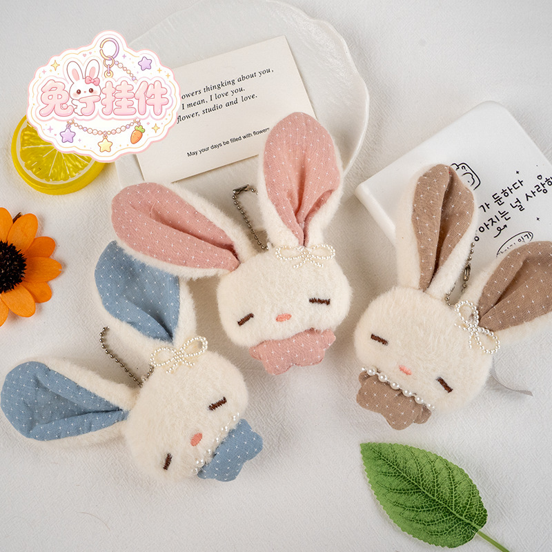 Cute and original healing-style rabbit plush toy pendant, cartoon cute stuffed doll bag accessory, girly bunny gift Cute and original healing-style rabbit plush toy pendant, cartoon cute stuffed doll bag accessory, girly bunny gift