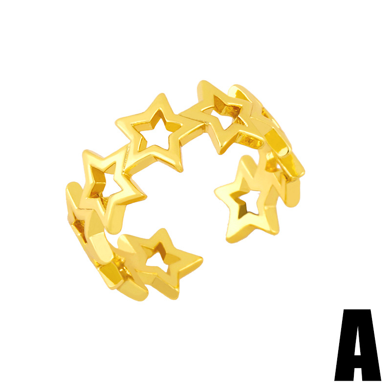 Korean smiling face glossy opening ring