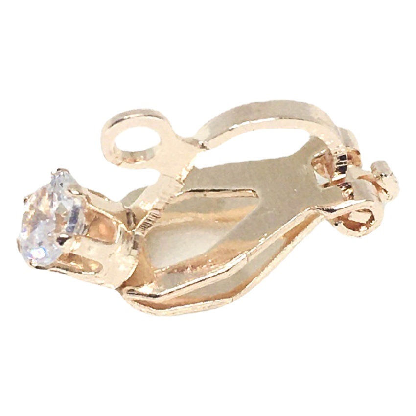 No ear hole triangle ear clip accessories painless inlaid 4mm zircon ins Wind earrings handmade DIY earrings making material