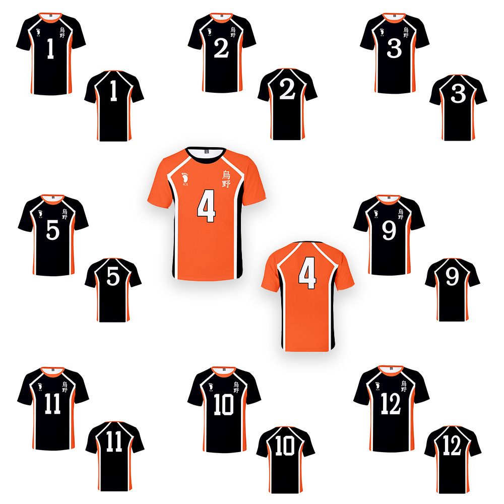 Volleyball boy Haikyu!! Character server animation peripheral 3D digital sports short-sleeved T-shirt cosplay peripheral