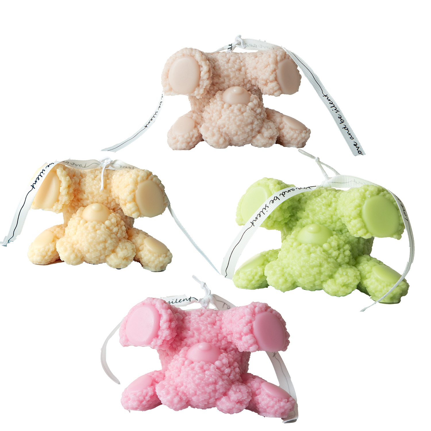 Venta caliente invertido oso forma vela decoración lindo ins regalo creativo con regalo de mano decoración dibujos animados al por mayor