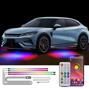 Cross-border hot car LED magic color streamer chassis light refitted colorful Bluetooth APP marquee car bottom decorative lights
