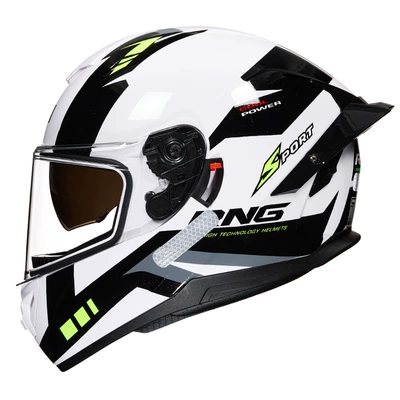 full helmet unisex electric, Motosiklet kaskı (dəbilqə) - jungle-white-transparent-m