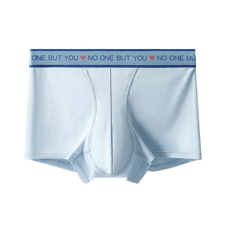 Ropa interior masculina Modal 7A entrepierna antibacteriana pantalones cuadrangulares letras cintura media pantalones bóxer juveniles ropa interior masculina