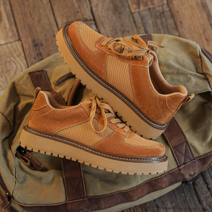extra large size retro men's shoes mesh 2025 new martin boots mid-help american style British style outdoor tooling boots