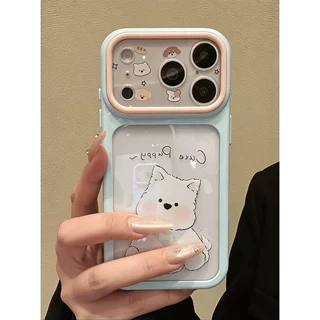适用苹果17PROMAX手机壳卡通歪头西高地小狗英文iPhone18星空壳16