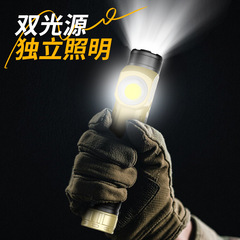 跨境迷你磁吸多功能强光手电筒爆亮充电小便携户外拐角工作灯批发