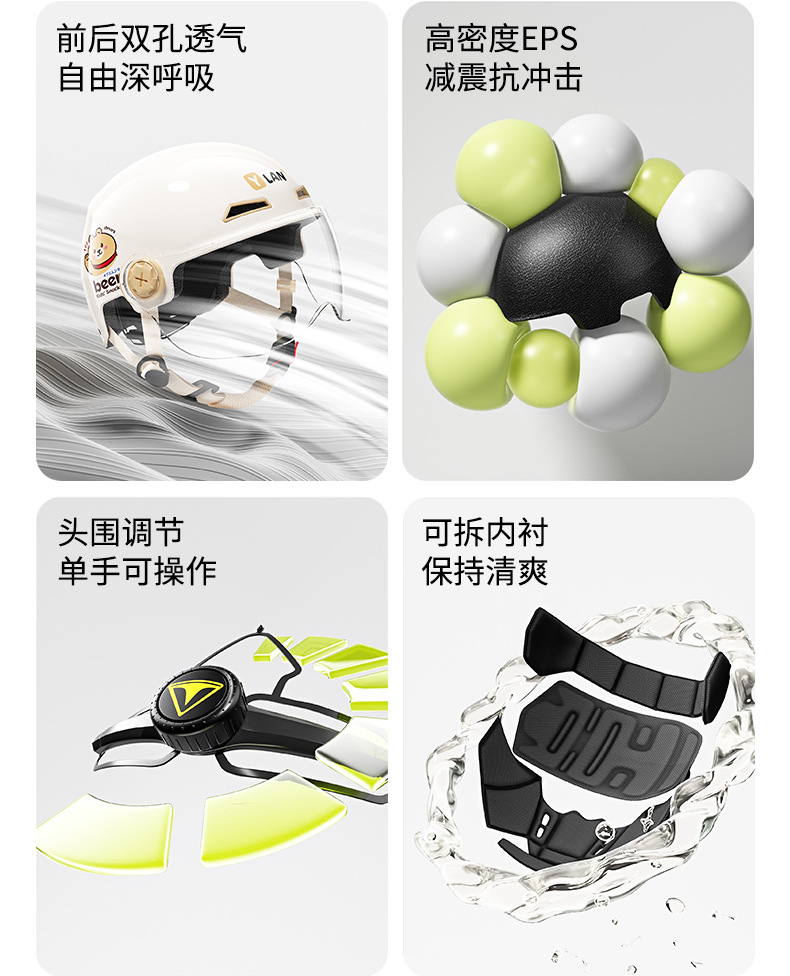 Yinglan Helmet Women's Electric Vehicle Men's Summer Sun Protection Uv Summer Half Helmet 3C Certified Battery Motorcycle Helmet