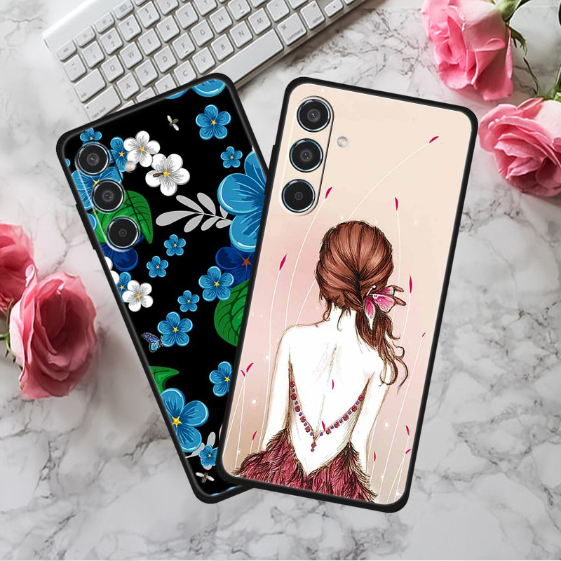 适用三星M35 5G 手机壳浮雕质感彩绘黑色tpu软壳跨境代发一件批发