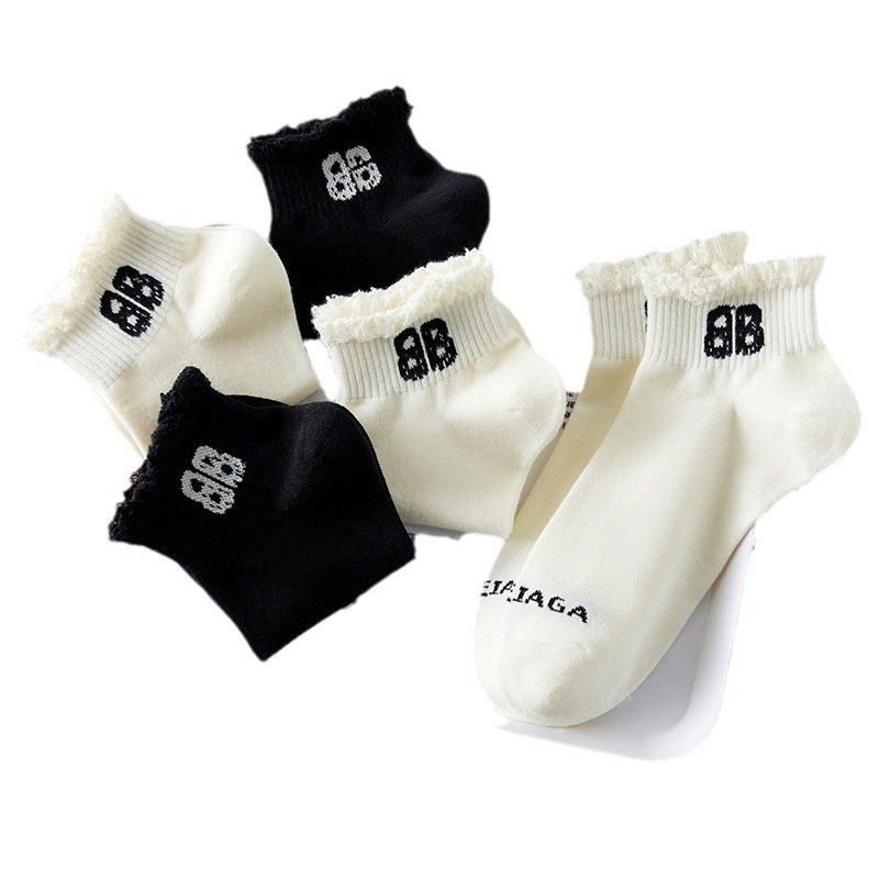Calcetines de mujer verano fino estilo coreano japonés primavera y otoño calcetines blancos niñas verano calcetines de barco de tubo corto
