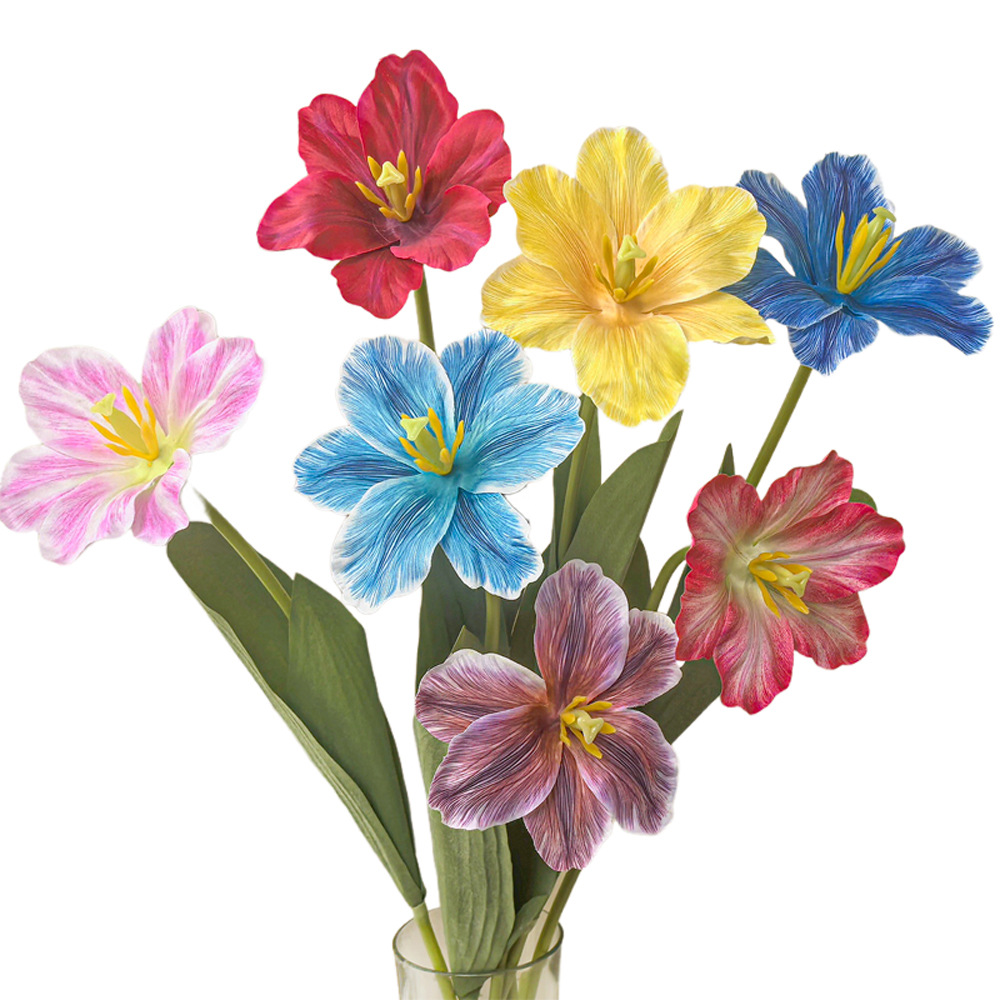 Simulación de flores de alta calidad absorción de colores tulipanes flores de seda florista flores biónicas decoración para el hogar flores