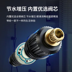 Gold-plated wall-mounted shower set, hidden installation shower head, bathroom full copper shower set, cross-border wholesale