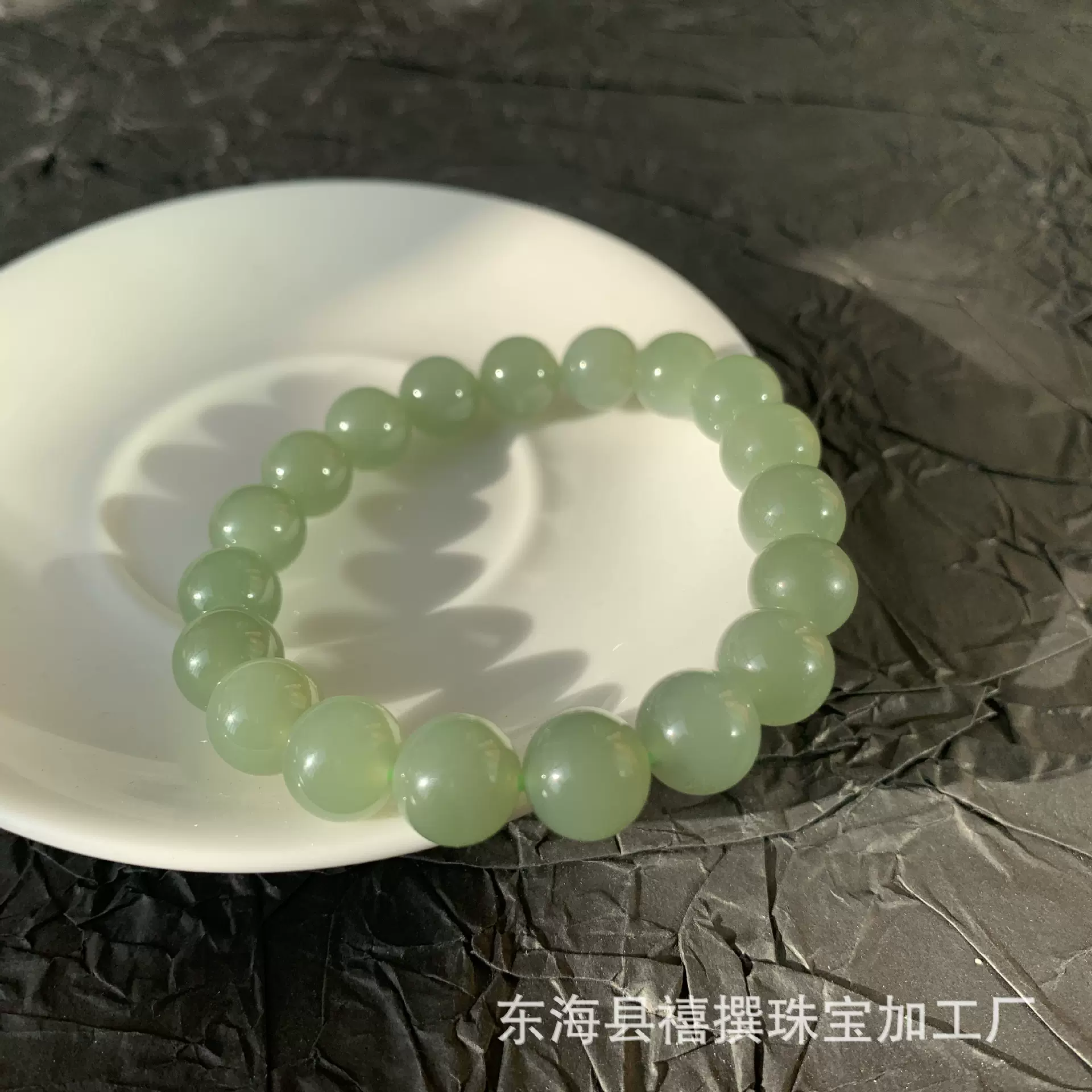 天然和田玉青海料晴水手串卡10精致女款高级感休闲圆珠手链好礼物