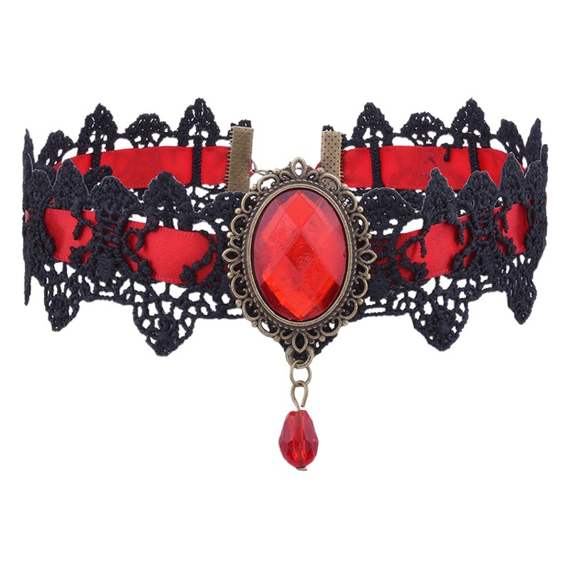 European and American Cross-Border Best-Selling Necklace Gothic Retro Punk Choker Lace Necklace Braided Choker Clavicle Chain for Women