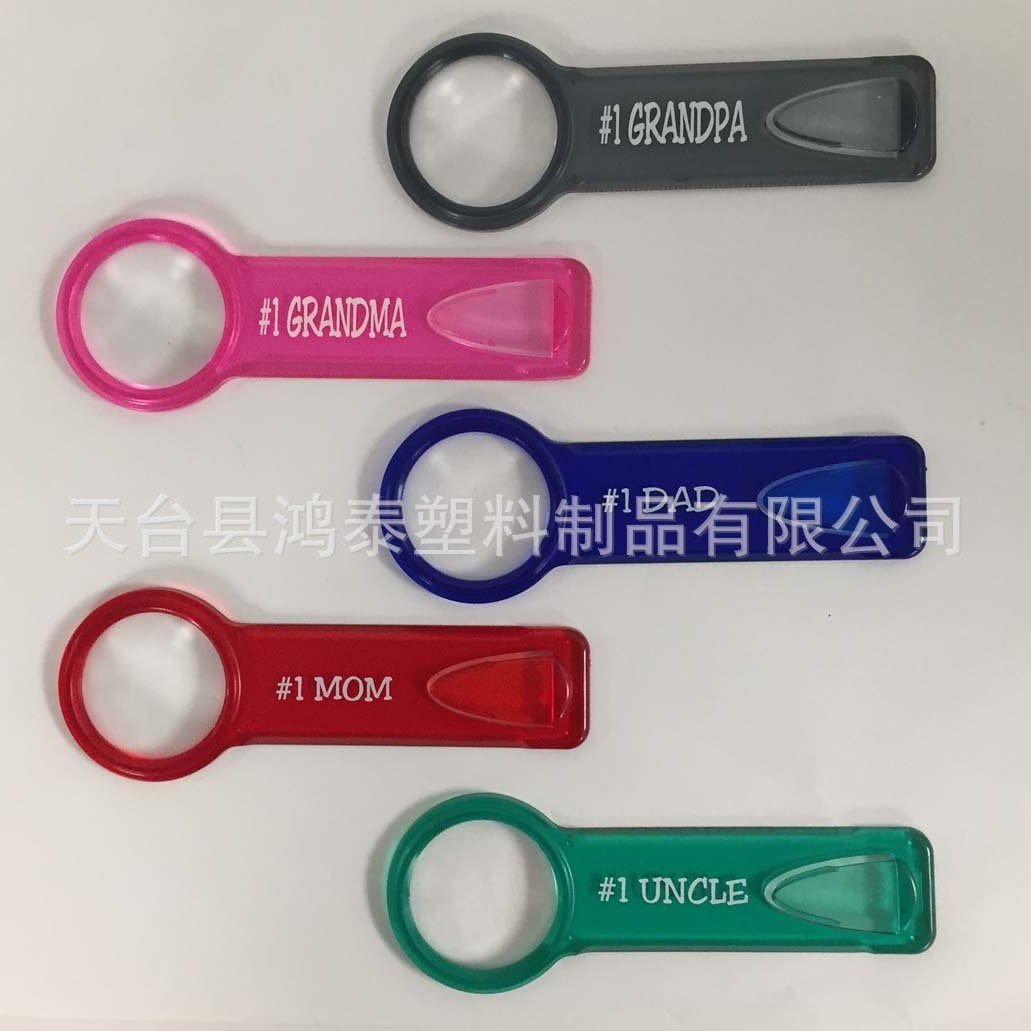 厂家供应 材料新料 畅销热卖 书签塑料手柄带放大镜 夹子书签