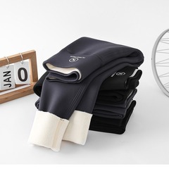 Girls' Pants for Autumn & Winter: Plus-Fluffy, Thickened Long Trousers—Children's Fleece-Lined Bottoming Outerwear Shark-Style Pants, Perfectly Warm and Casual for Babies