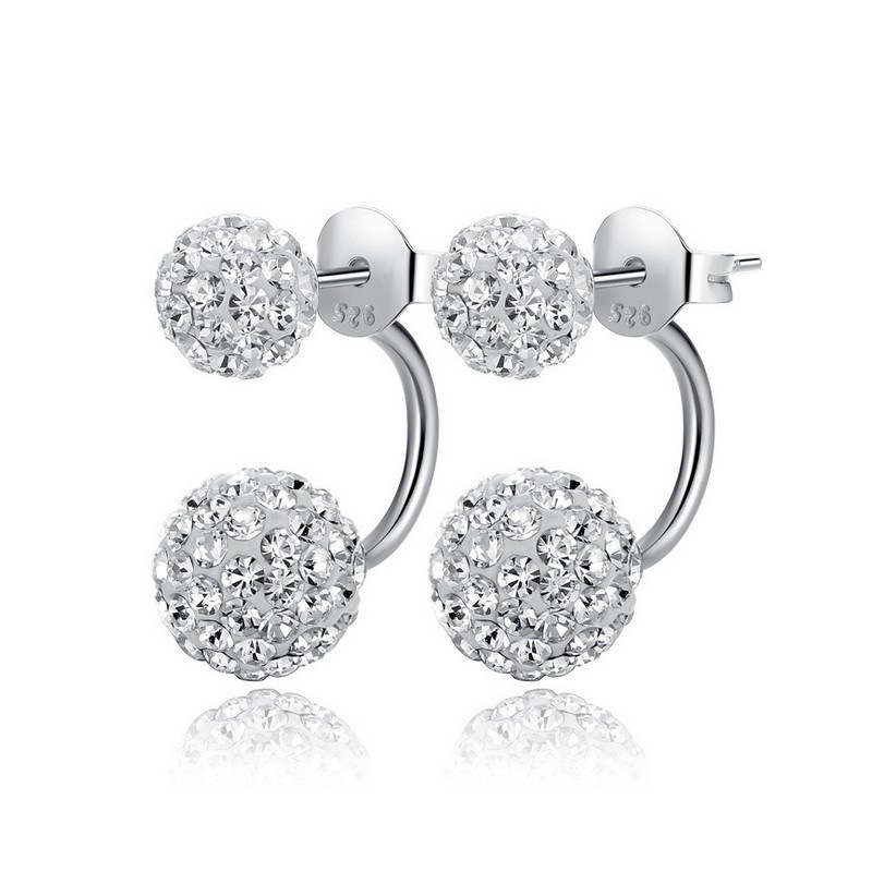 925 Sterling Silver Ear Needle Material 1 Pair 925 Sterling Silver Round Ear Studs