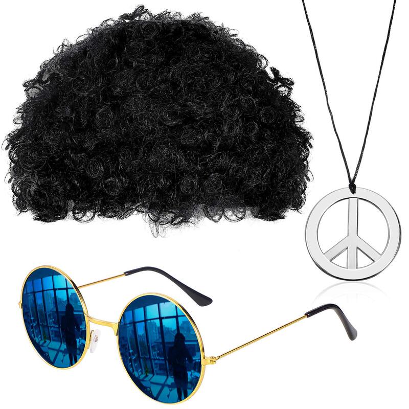 Halloween Carnival Hippie Set Hair Set Sunglasses and Banner Necklace 3 Piece Set Hip Hop Set