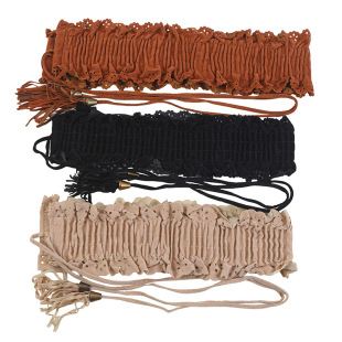 Waist Seal Women's High-end Sense Lace Tassel Strap Elastoic Waist Seal All-match Decorative Belted Waist Outer Wearing Coat Wide Belt