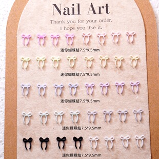 Popular Macaron Colorful Mini Bow Nail Art Accessories Small Stereo Wearable Nail Accessories Streamer Small Accessories