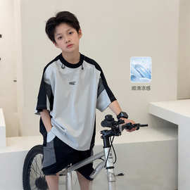 男童夏套装2025新款炸街痞帅儿童篮球服装男孩夏季运动服两件套夏