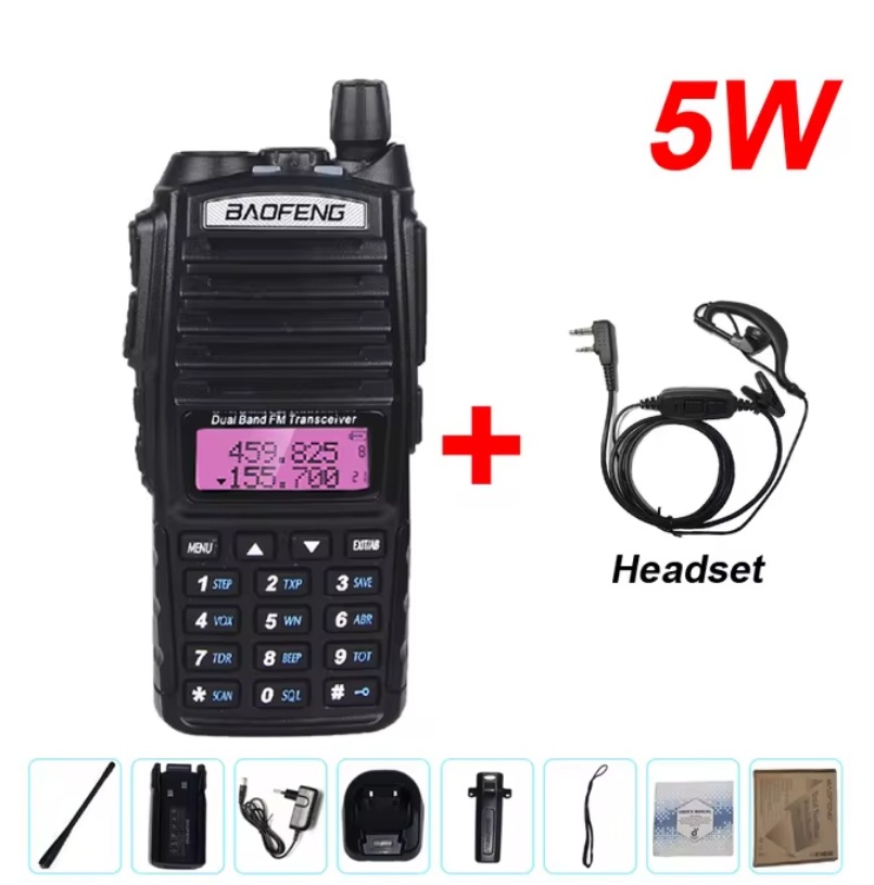 Walkie-talkie Baofeng UV82 de doble transmisor, 5W/8W de alta potencia, para exteriores, de largo alcance, con puerto Tipo-C, fabricante transfronterizo, venta al por mayor