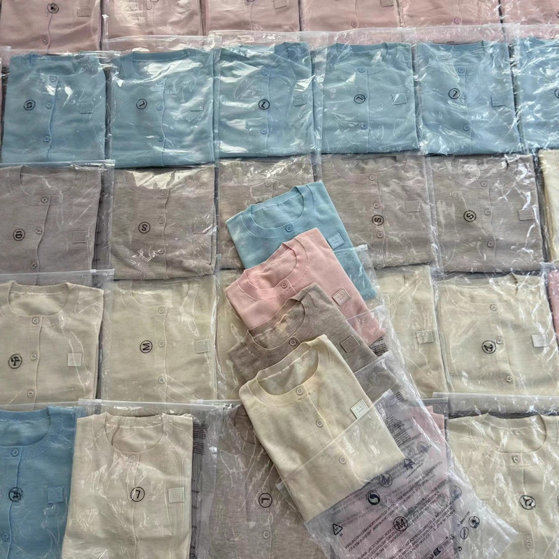 Ac Home 25 Early Autumn New Solid Color Simple Round Neck Long Sleeve Knitted Cardigan Wool Casual Versatile Top