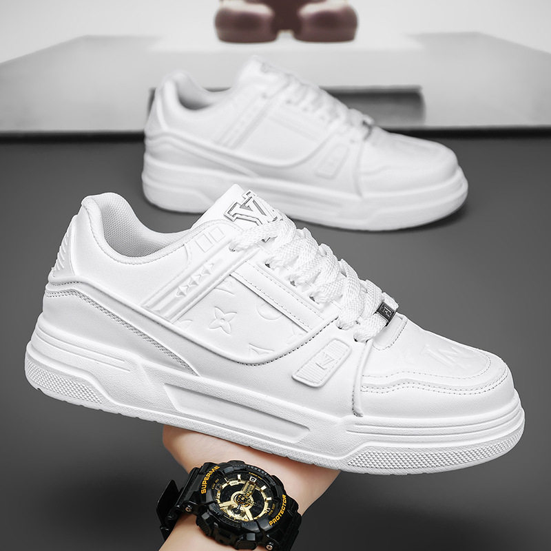 Giày sneaker nam cổ thấp đế dày phối màu, giày thể thao casual dây buộc — G8212 màu trắng, G8212 màu vàng lúa mì, G8212 trắng đen