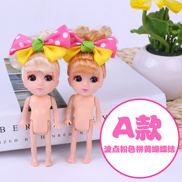 12cm Jenny Confused Doll Lillian Barbie Cake Baking Handmade Silk Mesh Flower Bubble Bath Naked Baby Beaded Wedding Dress