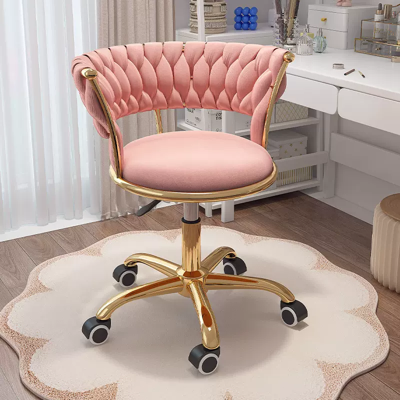吧台椅轻奢电脑椅女生卧室舒适旋转升降椅美甲店滑轮椅化妆梳妆凳