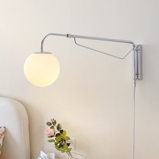 Bauhaus medieval long arm rocker wall lamp French master bedroom bedside lamp restaurant wall lamp rotating telescopic bedroom wall lamp