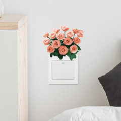 尚易SPW-KG139浪漫花卉客廳臥室牆貼自粘開關裝飾廠家批發開關貼